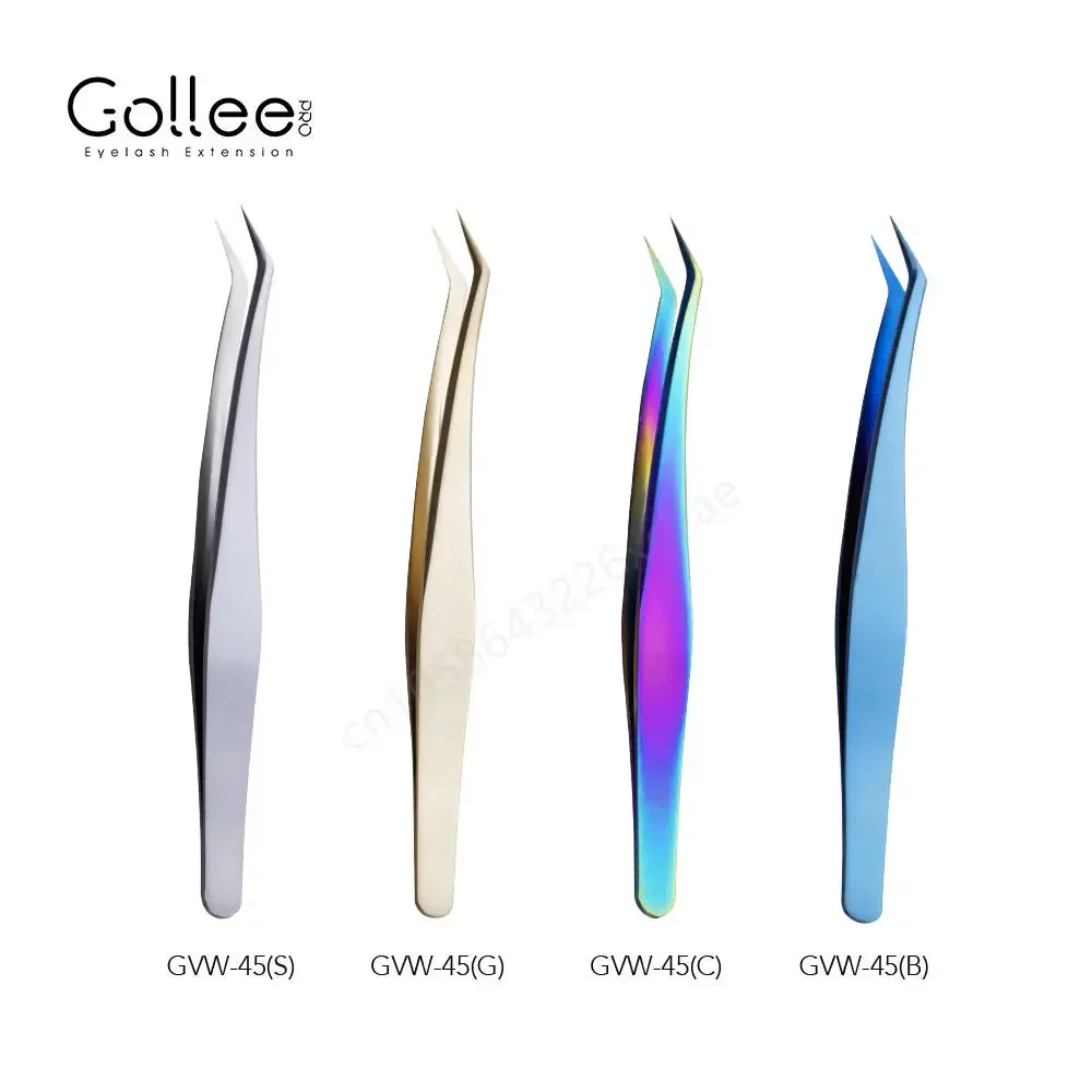 Gollee High Precision Eyelash Tweezers Single Lash & Fanning DIY Lashes Corrosion And Cleaning Resistance Gollee Lash Tweezers 4