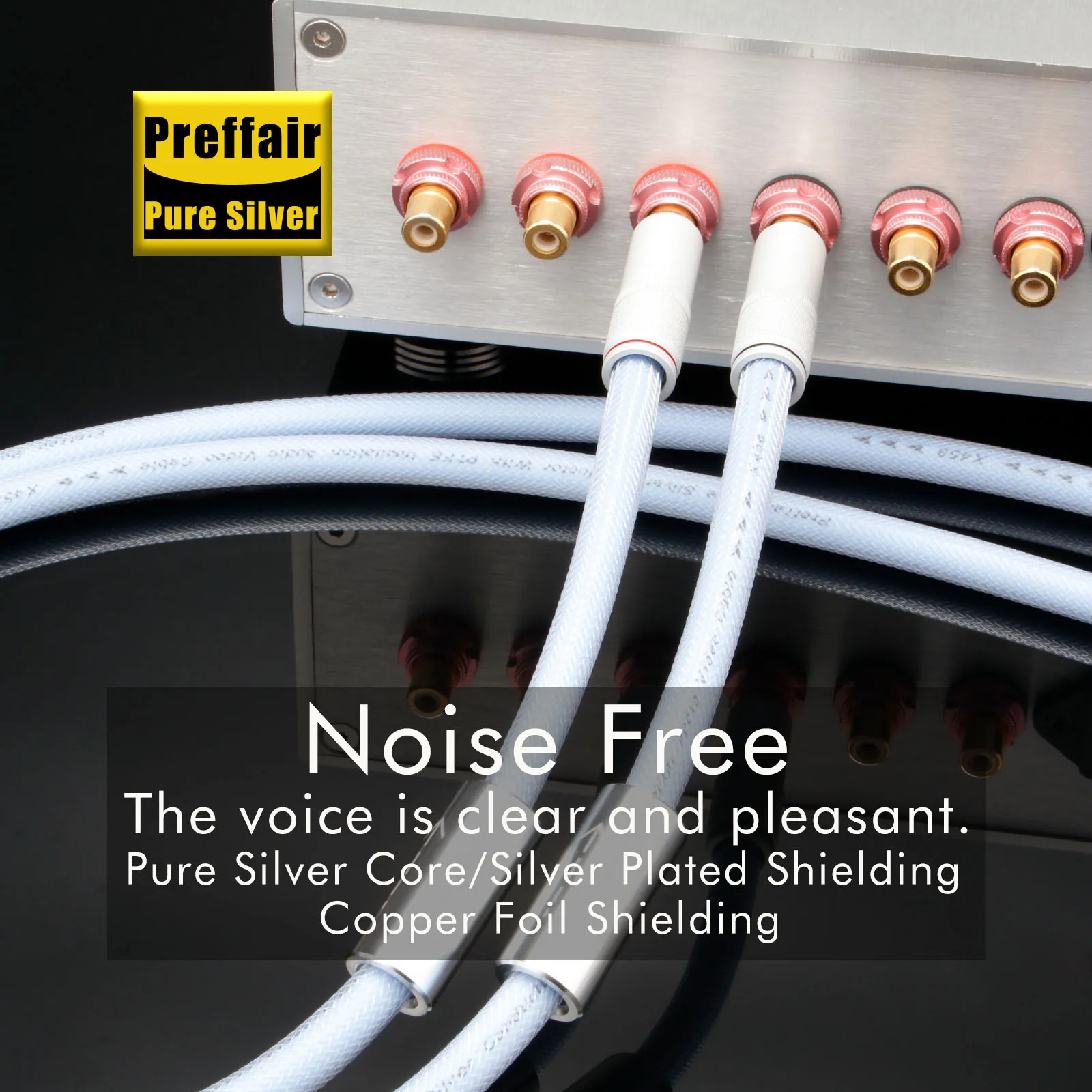 4N RCA-Kabel aus reinem Silber für hochwertige Audio-RCA-zu-RCA-Analogverbindungen. Video exetend Balance-Kabel für Vorverstärker – Detail 8