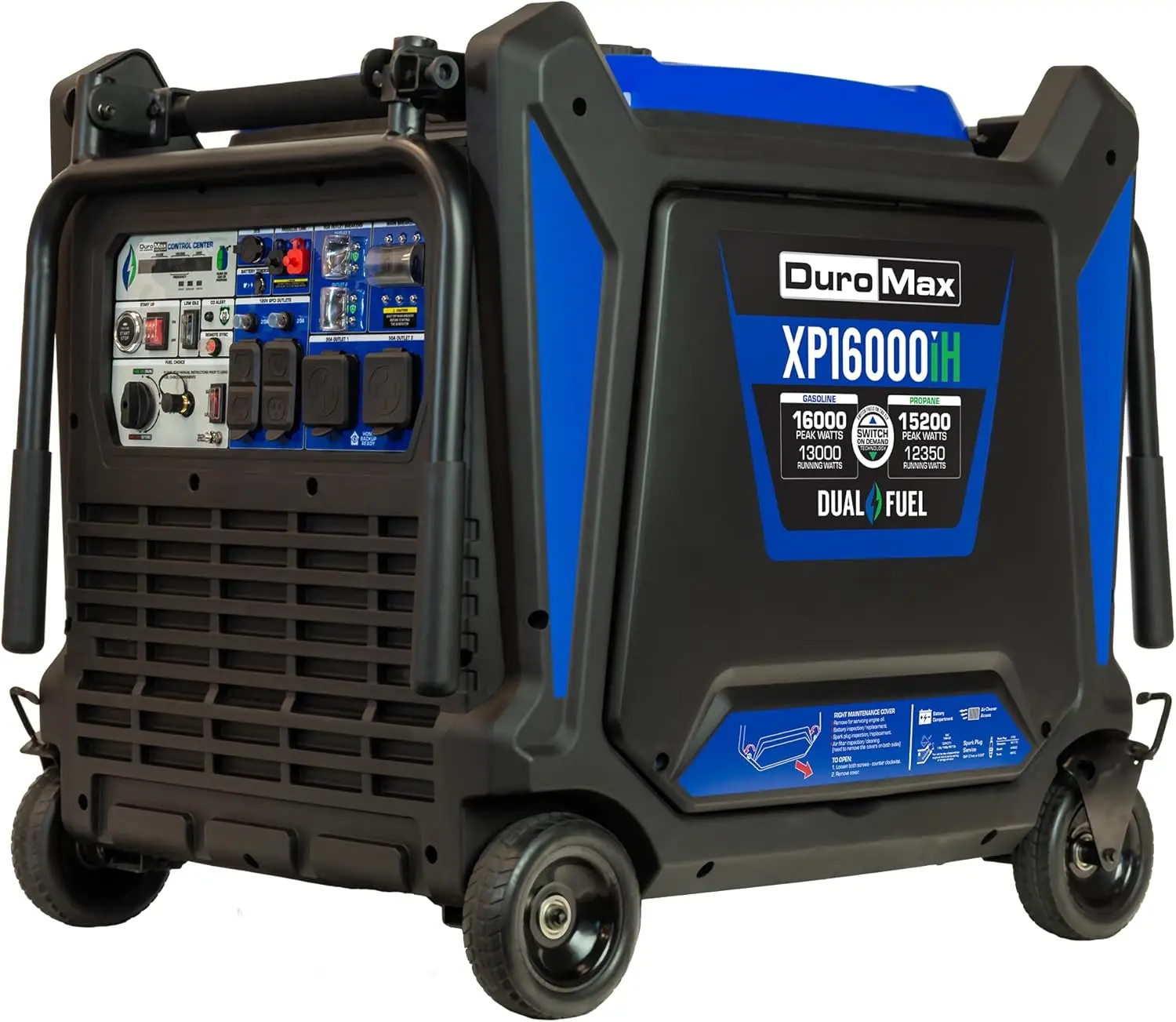 16000Watt Dual Fuel Portable Home Power Backup Inverter Generator CO Alert Inverter Technology Start the generator conveniently