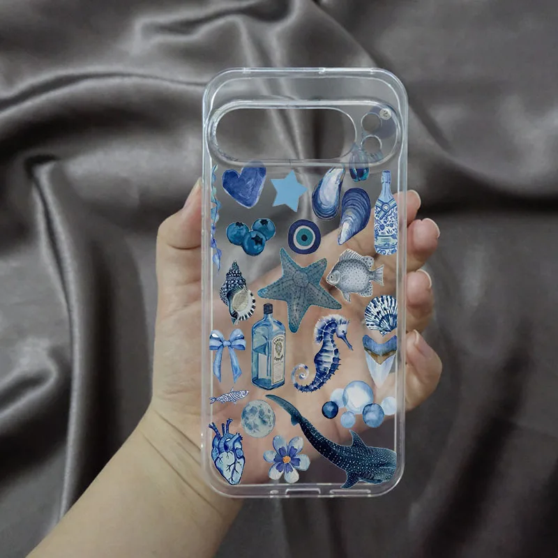 Ocean Life Summer Clear Soft TPU Phone Case - Cute Sea Shell Design