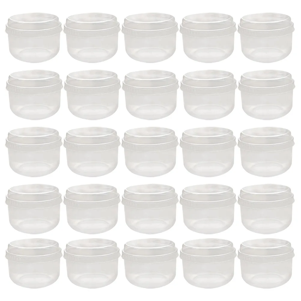 

50 Sets Reusable Baking Japenese Pudding beaker Dessert Containers Diy Cake Cup High Temperature Resistant with Lid(Transparent)
