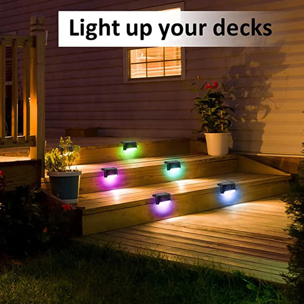 Description Picture 6 of itemWarm White Solar Fence Lamp LED Solar Step Lamp Outdoor Step Light Waterproof Garden Decor Lamp for Patio Stairs Railing Pathway