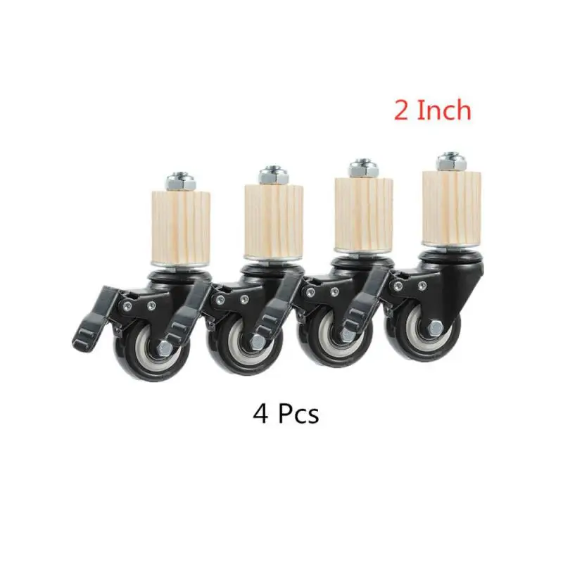 

(4 Packs) 2 Inch Caster 30mm Square Tube Stainless Steel Furniture Leg Iron With Brake Universal Wheel
