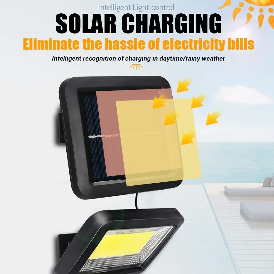 Outdoor Motion Sensor Solar Lights Rechargeable 4/6 COB Solar Wall Lights Waterproof Emergency Street Garden Porch LED Lighting