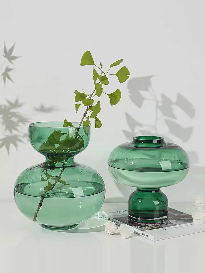 

Nordic Gourd Glass Vase Transparent Flower Arrangement Ornaments Home Deco Living Room Reagent Bottles Flower Vase Crafts Decor