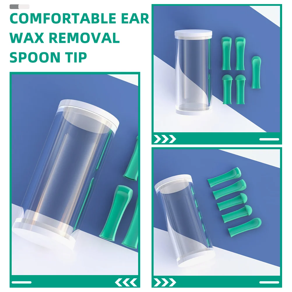 Replace Tool Visual Ear Scoop Cover Spoon Tips Silica Gel Abs Earwax Remover Accessory Reusable Cleaner 6