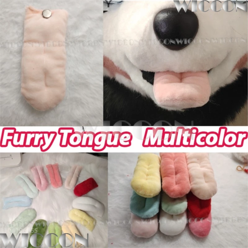 Furry Kig Fursuit Kigurumi Cosplay Animal Multicolor Tongue Accessories Furred Costume Prop Gift Holloween Roleplay Customized
