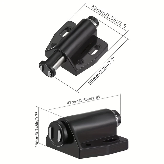 แม่เหล็กแรงดันสูงแบบกดเพื่อเปิด 5/10 ชิ้น ตัวล็อคแบบสัมผัสสำหรับตู้ ประตู แม่เหล็กแบบกดครั้งเดียว สำหรับอุปกรณ์ฮาร์ดแวร์ภายในบ้าน 4