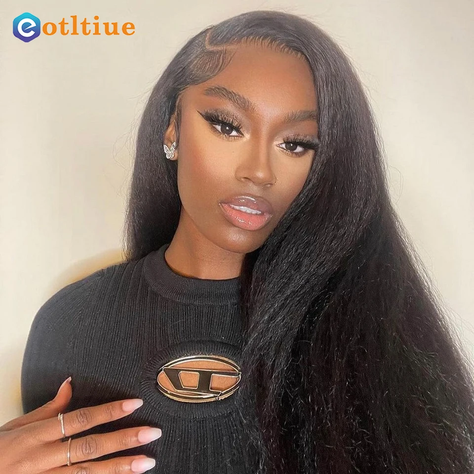Kinky Straight Clip In Hair Extensions 8Pcs/Set 1B# Natural Black Hair Extensions Real Human Hairpiece For Women 8-26Inch