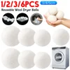 6-1PCS Reusable Wool Dryer Balls Softener Laundry Fleece Dry Kit Ball Home Clothes Dryer Washing Machine Accessories 3/4/5cm 1