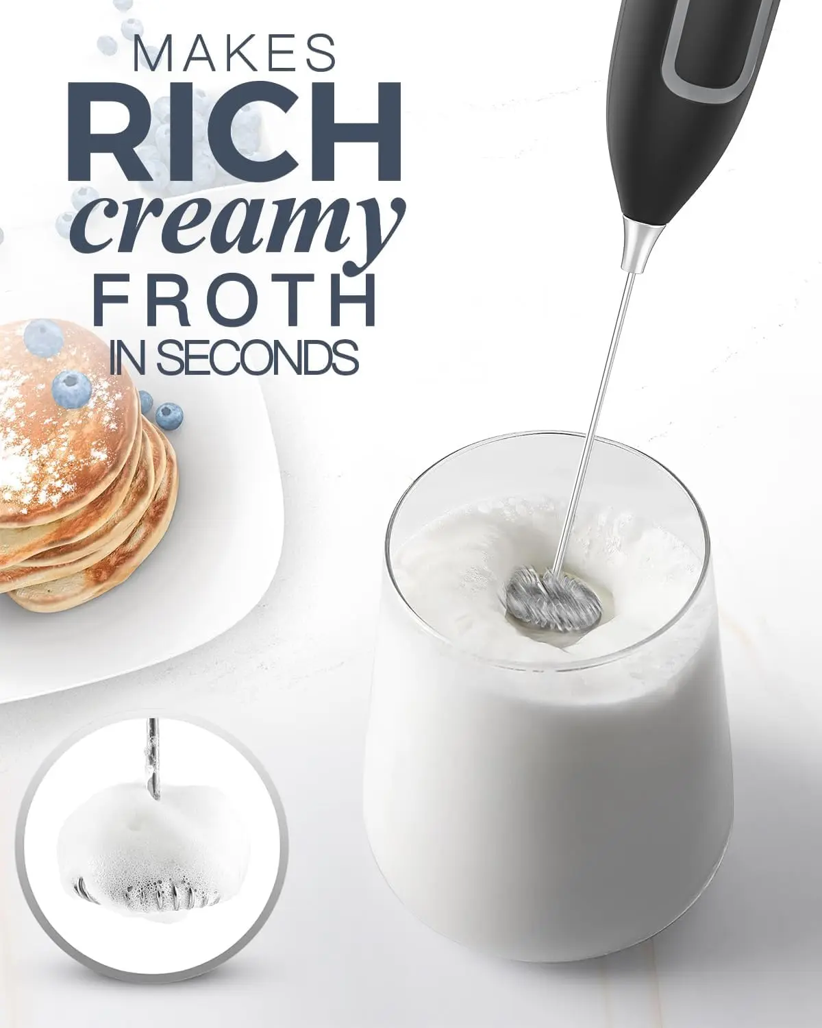 Electric Handheld Milk Frother 2