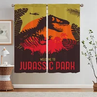 Jurassic Park Blackout Curtain for Children's Room Kitchen Curtains 2 Pieces Window Curtains for Living Room 2 Elegant Pieces 1