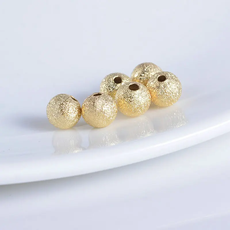 

20PCS 3MM 4MM 5MM 6MM 14K Gold Color Plated Brass Matte Round Beads High Quality Diy Jewelry Accessories