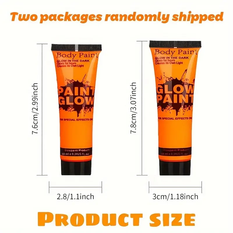 6Color UV Face Body Paint Set Washable Neon Fluorescent Body Paint Cosmetics, Glow in the Dark, Black Light Party Costume Makeup