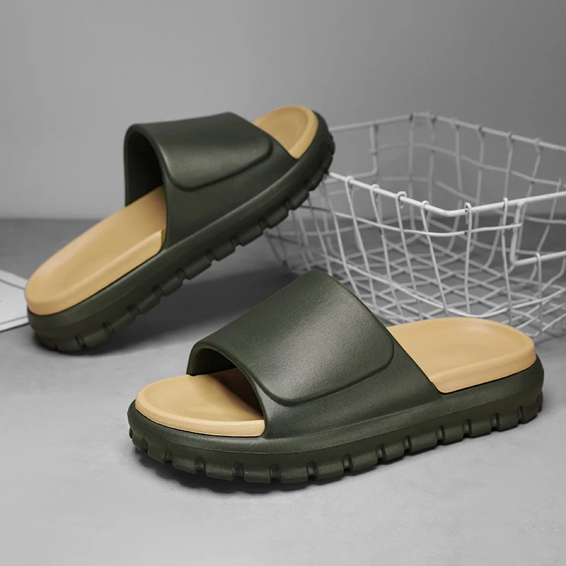 Summer New Men's Slippers Indoor Beach Sandals Outdoor Comfortable Soft Slides Flip-flops Men Women Bathroom Slippers Home Shoes