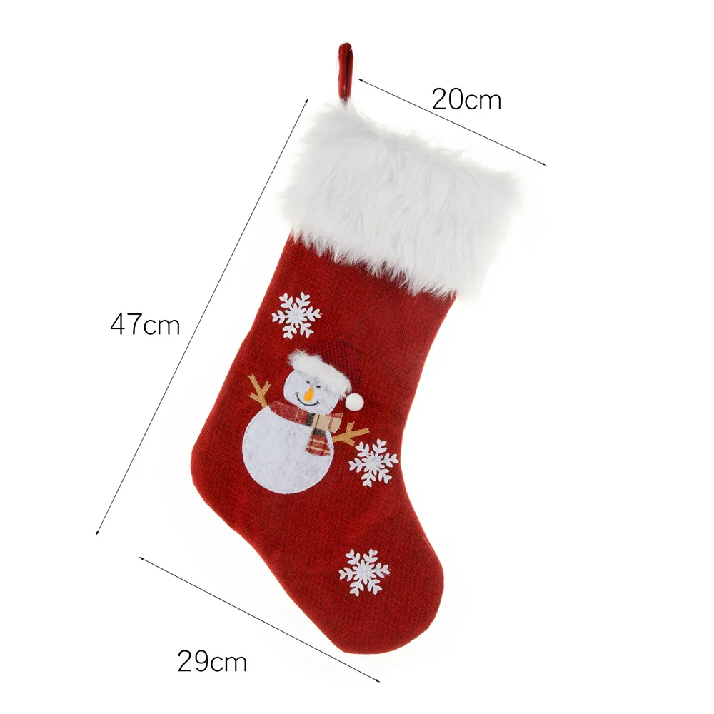 Nuevas decoraciones navideñas con nombre personalizado y luces Calcetines navideños con nombre personalizado Bolsa de regalo navideña para niños