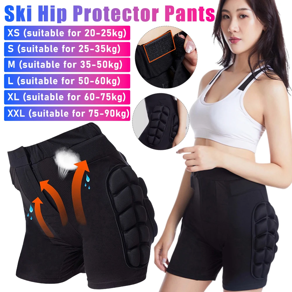 3D Bike Sport Shorts Breathable Snowboarding Impact Shorts Winter Ski Hip Protector Soft EVA Short Pants For Cycling Or Skiing