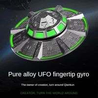 Cool Spaceship UFO Fidget Spinner EDC Metal Alloy Luminous Fingertip Gyroscope Relaxing Toys for Adults Children Anti Anxiety 2