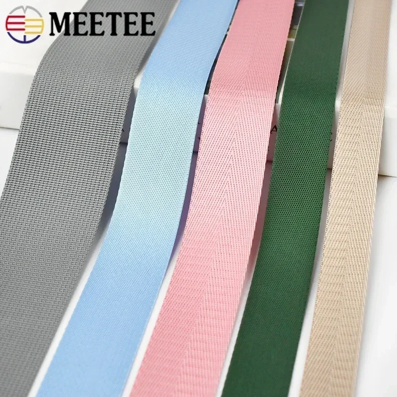 Nylon Webbing 8Meters Nylon Webbing Band Herringbone Pattern Lace Tape Ribbon DIY Bag Strap Sewing Accessories