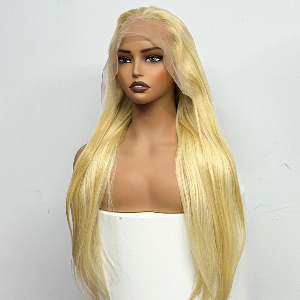 250% Straight Lace Front Human Hair Wig #613 Honey Blonde 13x4 Transparent Lace Frontal Human Hair Wig For Black Women