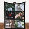 I Love You Custom Blanket with Photo Collage Text Personalized Picture Throw Blanket for Christmas Valentine's Day Birthday Gift 4