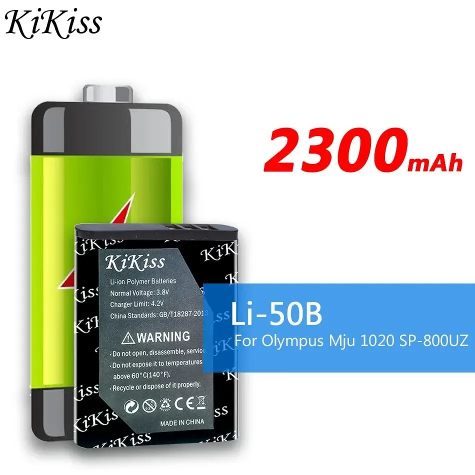 Batteria Kikiss Li-50B 2300Mah Per Olympus Mju 1020 Sp-800Uz Stylus 1010 U 1010 Ricoh Cx3 Cx4 D-Li92 Dli92 Sostituzione Bateria