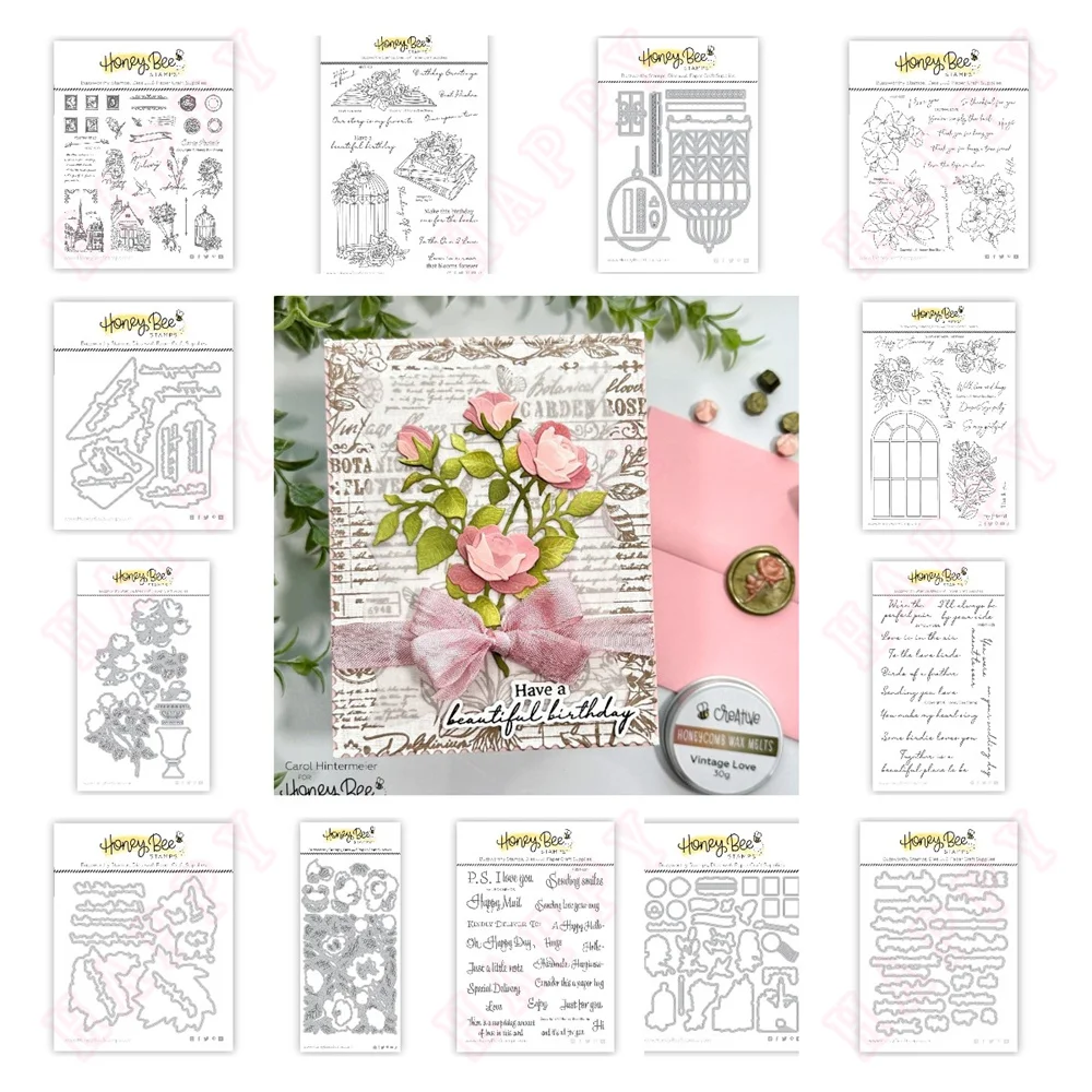 Sweetheart Roses Love Birds E Vintage Mailbox Timbri Fustelle In Metallo Stencil Goffratura Scrapbook Decorazione Modello Di Carta