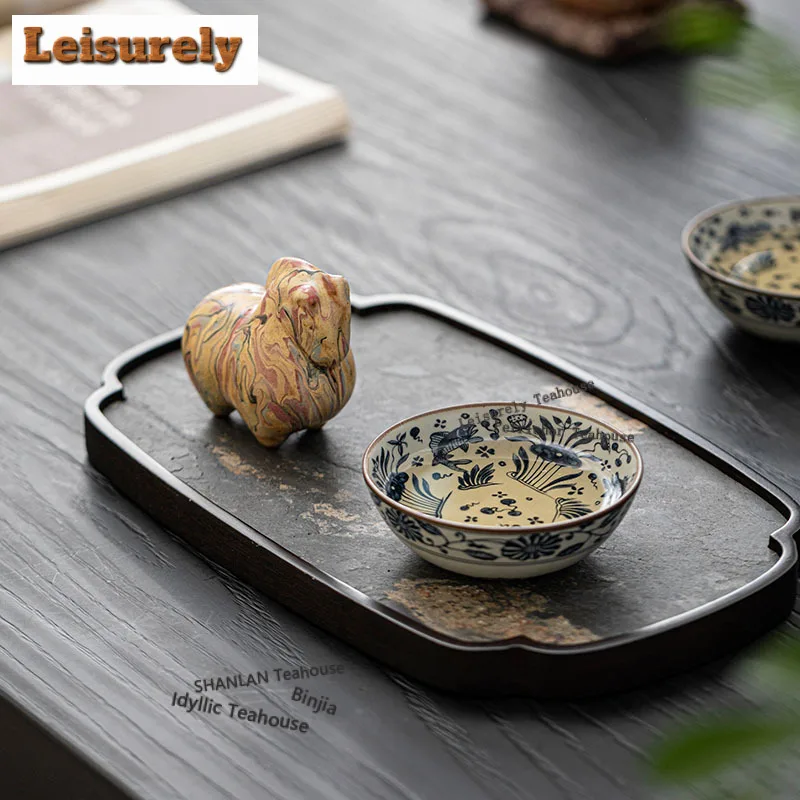Dunhuang Oil Painting Pair Teacup Luxury Tea Bowl Sample Tea Cup Tea-tasting Meditation Cup Jianzhan Master Cups Cha Decoration