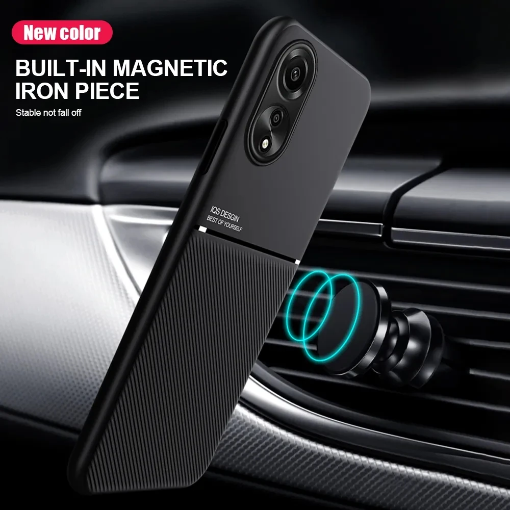 Rugged Non-Slip Case for OPPO A60 A79 5G A98 A78 A58 Protective Cover Car Magnetic Suction Holder Coque Fundas Capa_voghion.com