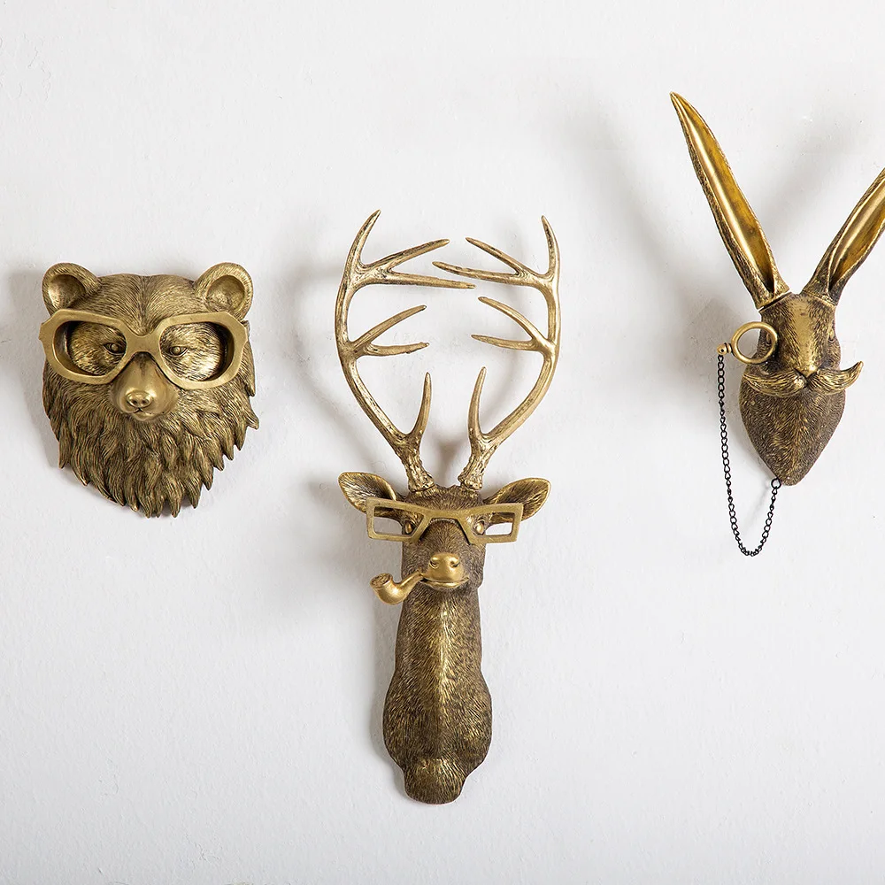 

Antique bronze animal pendant indoor home decoration bedroom decoration living room fireplace resin technology wall decoration