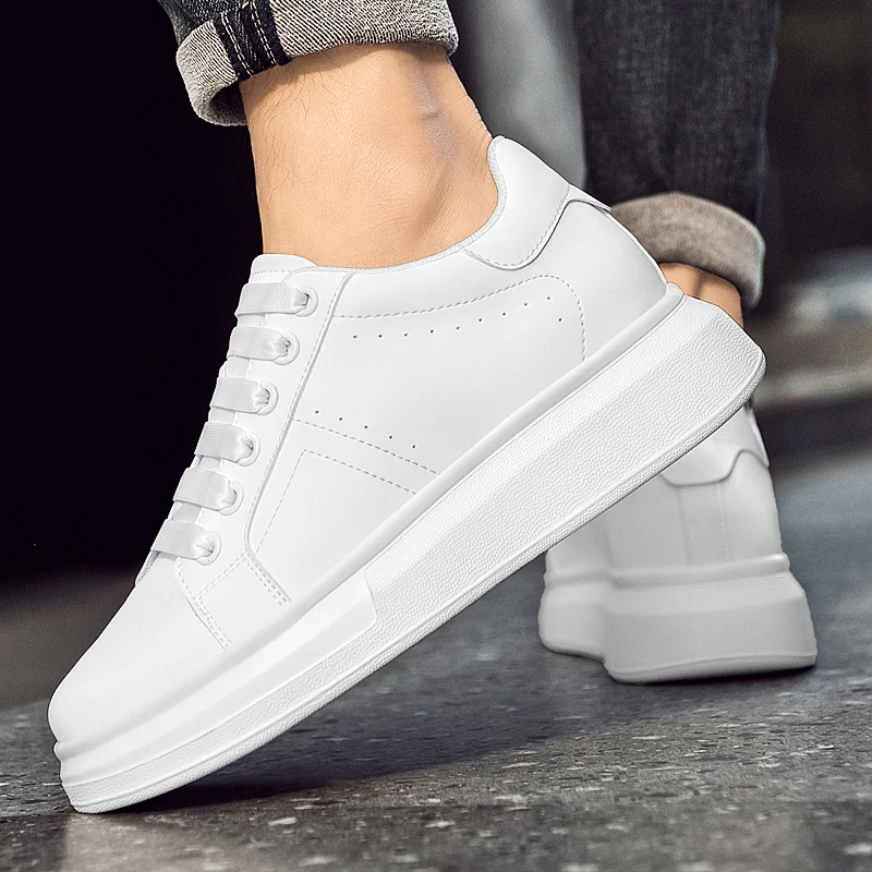 حذاء رياضي رجالي من الجلد الطبيعي بتصميم أنيق للرجال حذاء الجري في الهواء الطلق حذاء رياضي مريح للرجال حذاء تزلج كاجوال