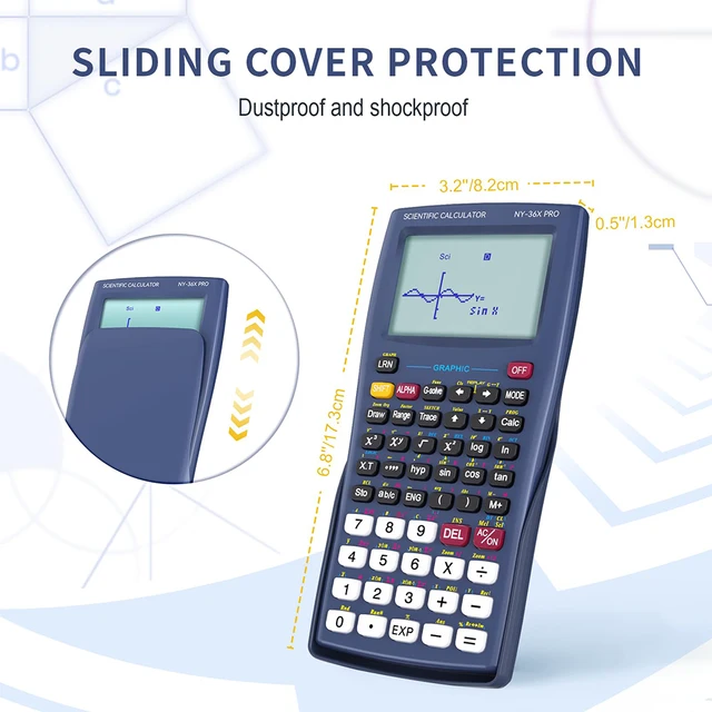 Calculatrice scientifique avec fonction graphique NEWYES 36X Pro Calculatrice scientifique graphique pour fournitures scolaires du collège et du secondaire Bleu 4 Calculatrice scientifique avec fonction graphique NEWYES 36X Pro Calculatrice scientifique graphique pour fournitures scolaires du collège et du secondaire Bleu 4