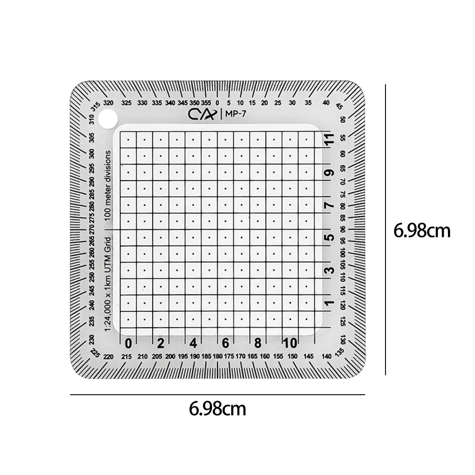 Utm Grid 1Pcs 지도 읽기 여행을 위한 휴대용 방수 학습 도구