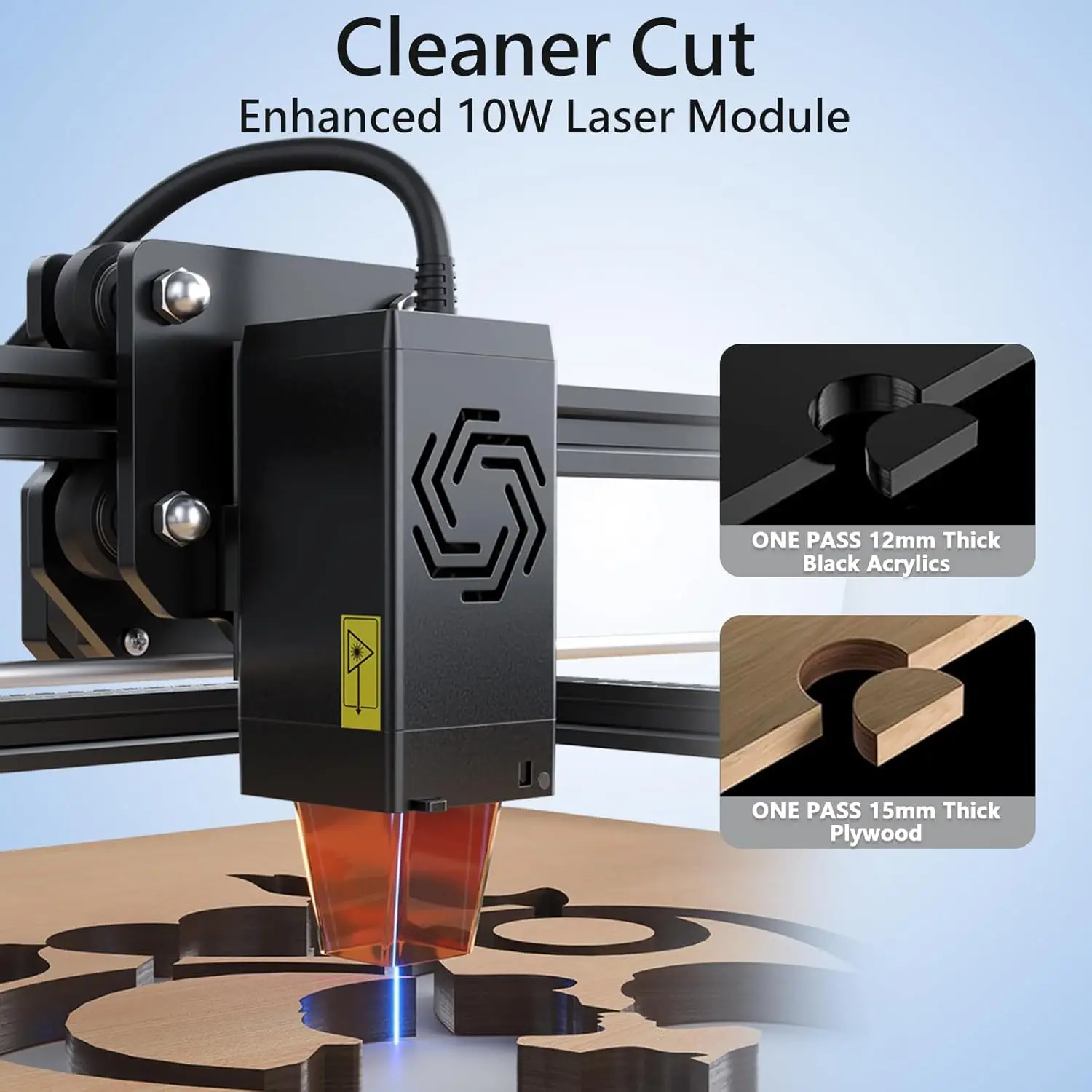 ORTUR Laser Master 2 S2 LU2-10A Laser Engraver Laser, 10000mW Engraving Cutting Machine, Class 4 High Accuracy Laser Cutter, DIY