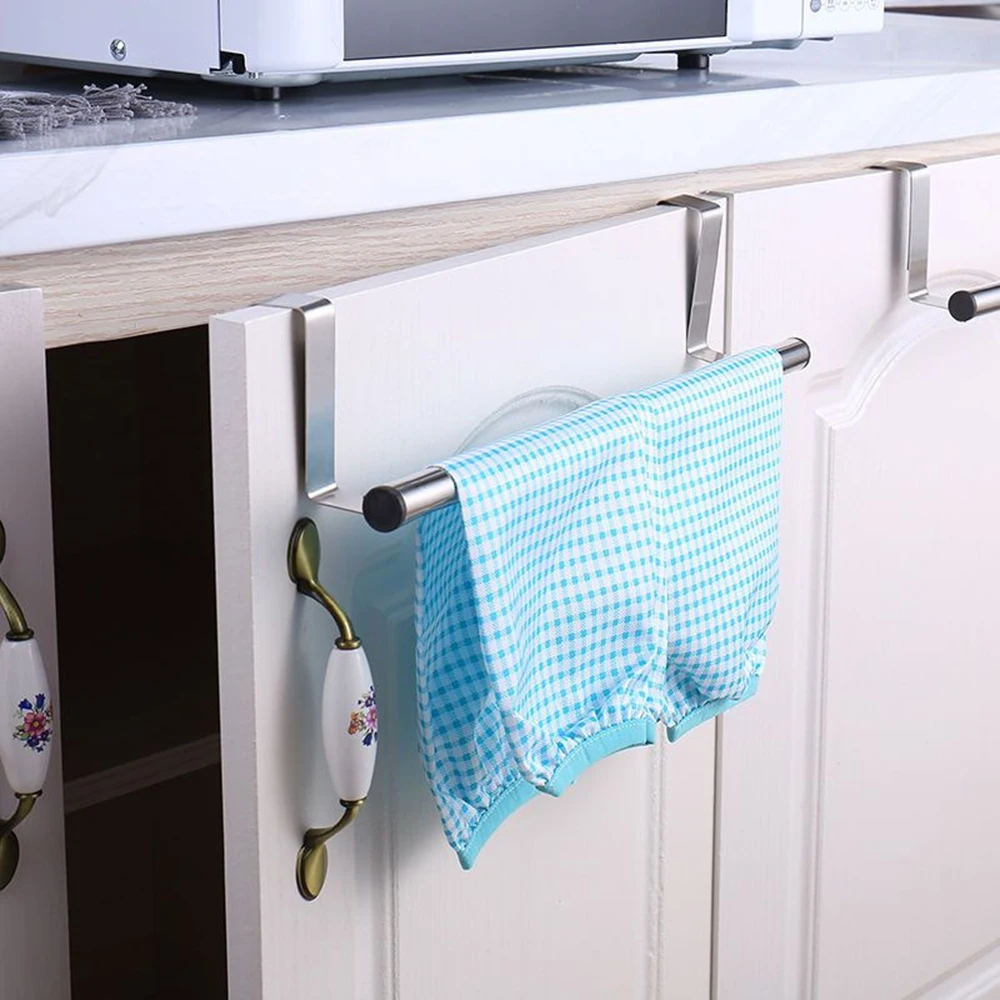 Description Picture 6 of itemPractical Towel Rack Stainless Steel Hanging Holder Over Door Towel Bar Bathroom Kitchen Cabinet Towel Rag Rack Home Accessories