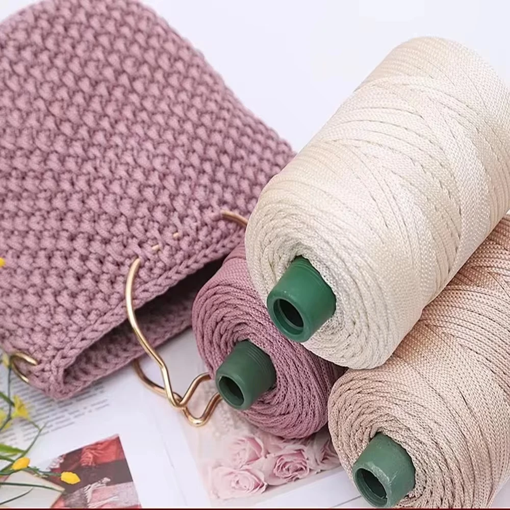 Light-Weight Ice Silk Yarn Ice Hemp Yarn Summer Sun Hat Hand-Woven DIY Hook Bag Cushion Craft Rope Hollow Wool 3