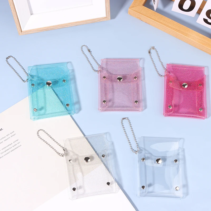 Mini make-up bag cute sequined transparent lipstick bag pink key chain make-up case cosmetic bag