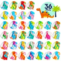 12/36Pcs Dinosaur Party Favors Pop Keychain Fidget Toys Bulk Stress Relief Sensory Toys Birthday Party Supplies for Kids 1