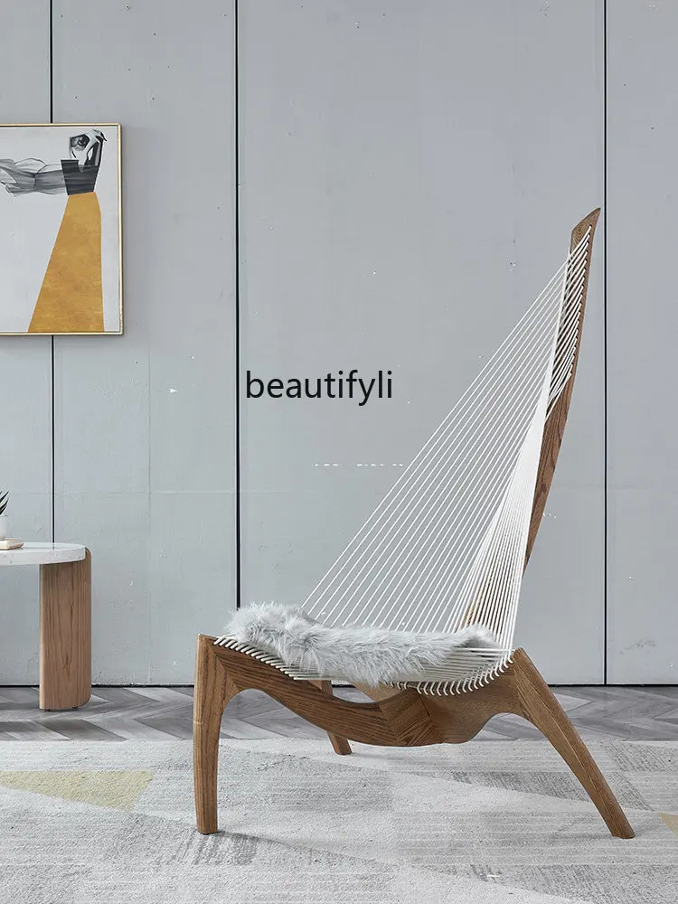 

Nordic Retro Single-Seat Sofa Chair Creative Harp Chair Recliner Chic Sailing Chair