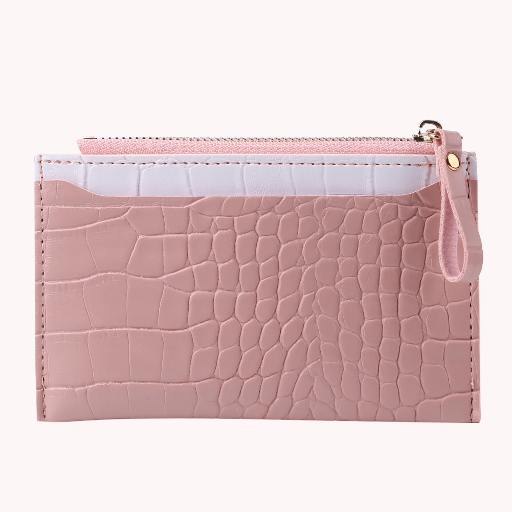 Fashion Hit Color Mini Coin Purse Wallet Alligator Pattern Women PU Card Holder 4