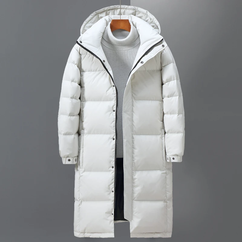 Winter Couples Down Jacket Men's and Women's Lengthened Work Clothes White Duck Down Leisure Thickened Winter Outdoor