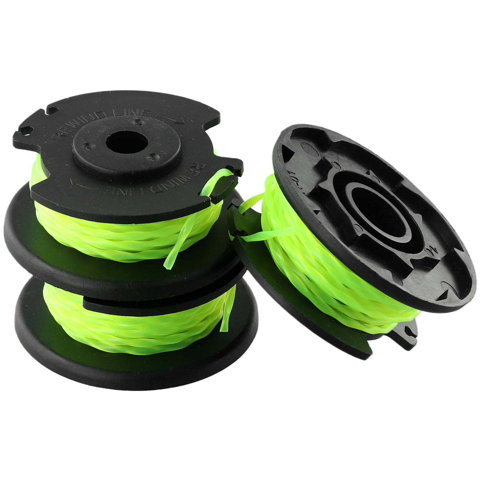 

Black + Fluorescent Green Spool Line 3 Pcs Garden Power Tool Parts Grass Trimmer Spools Nylon Lawn Mower Spool