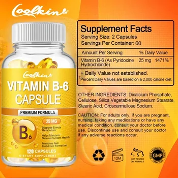 Vitamin B-6 Supplement - Maximum Absorption 120 Softgels Non-GMO, Gluten-Free Supplement