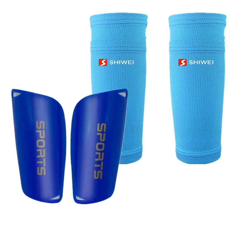 One set of Soccer Shin Guard Pads with Sleeves Kids Child Men Unisex Training Protection football accessories futbol accesorios 2