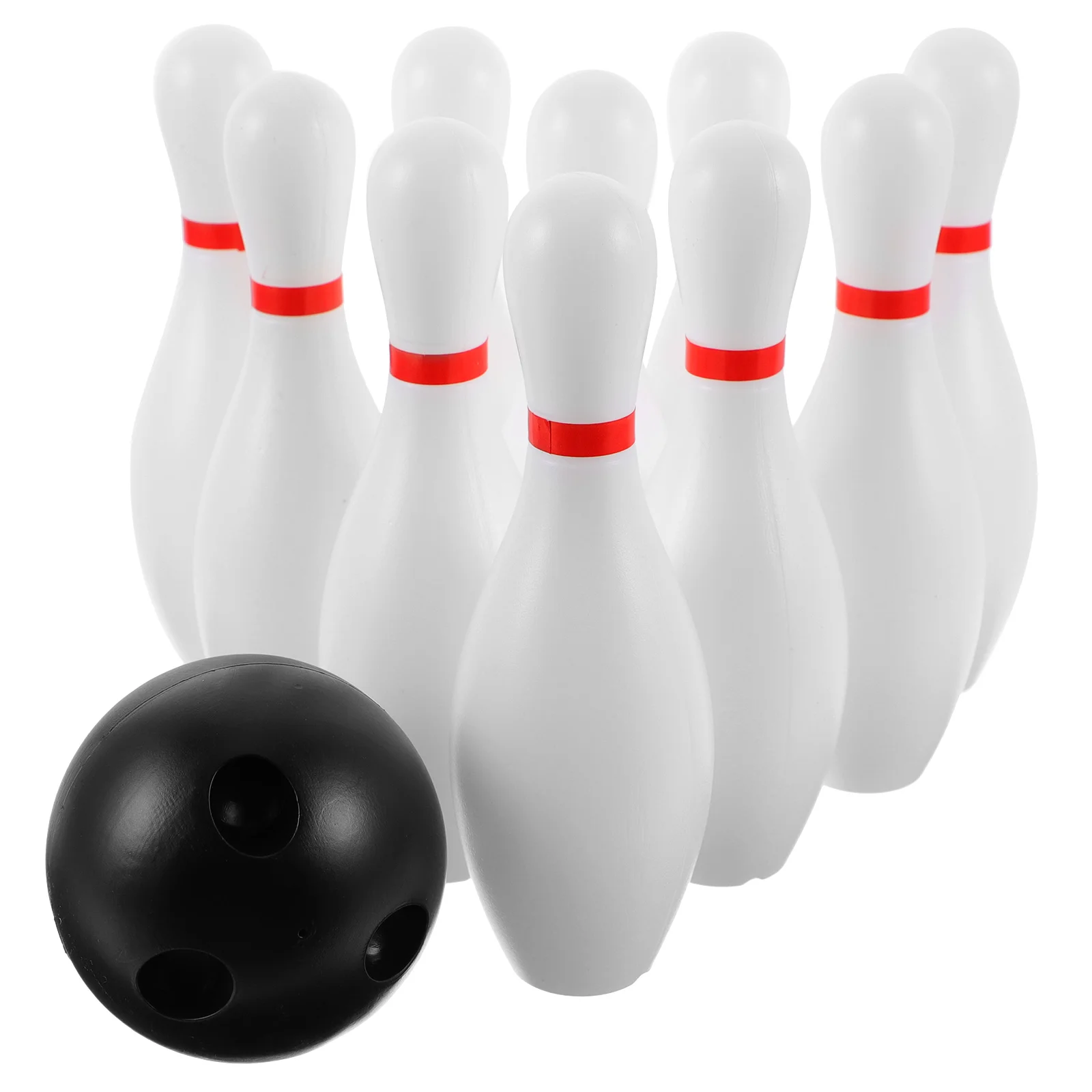 

White Plastic Bowling Play Set Indoor Outdoor Bowling Games Parent Children Interactive Toy Home Game For Home School