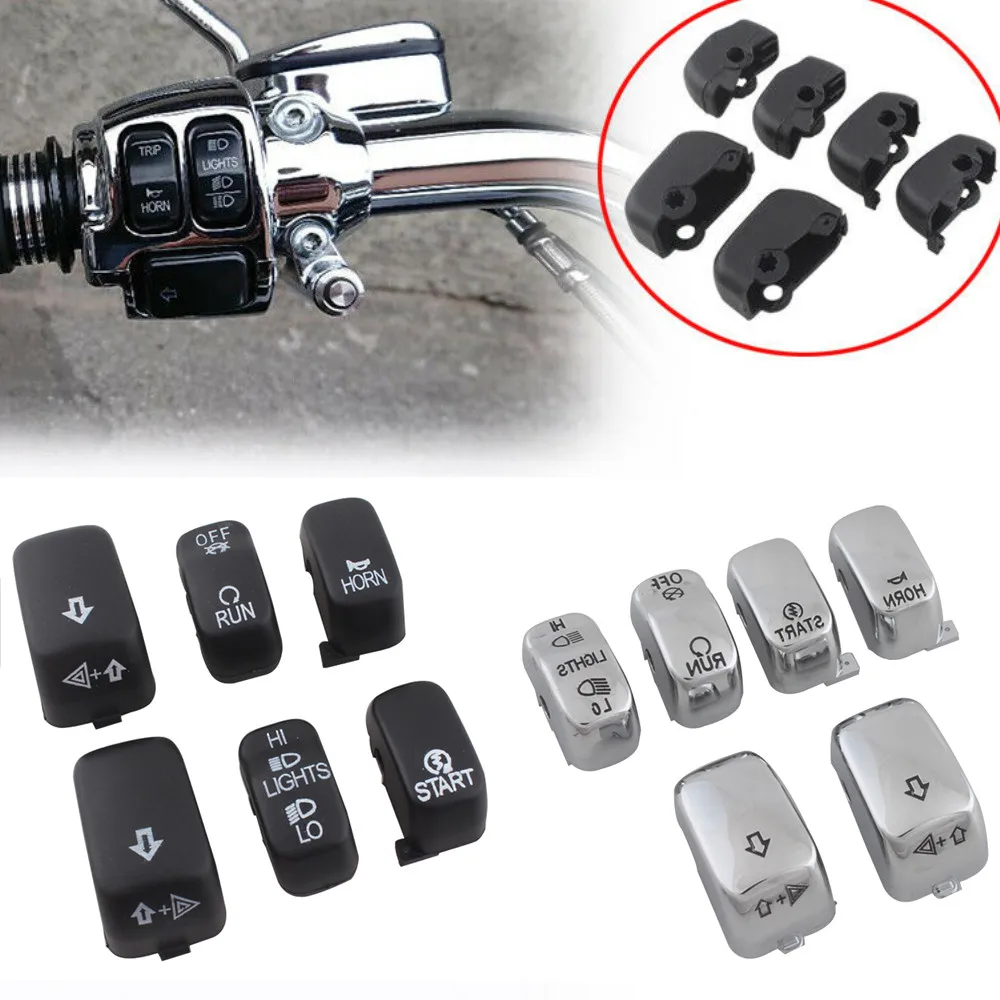 

Moto Accessory Hand Control Switch Housing Cap Button Cover Kit For Harley Softail Dyna Sportster 883 1200 VRSC XL XR FLHR FLHRC