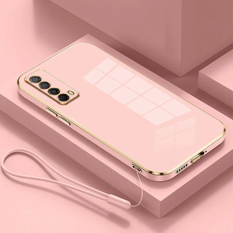 Luxury Square Plating ShockProof Silicone Phone Case Back Cover