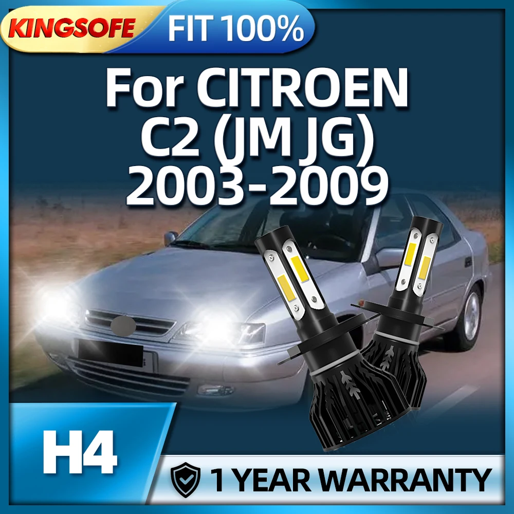 

High Bright 40000LM H4 LED Car Headlight 6000K Light Bulbs For CITROEN C2 JM JG 2003 2004 2005 2006 2007 2008 2009