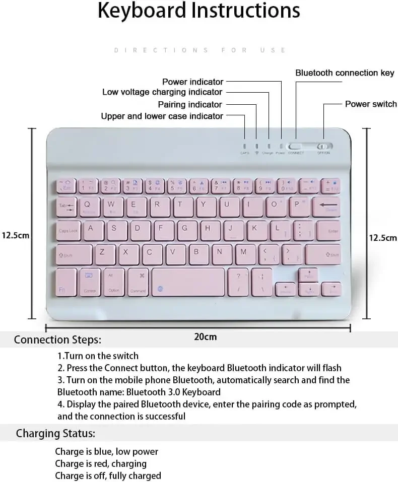 Compact Magnetic Keyboard Case with Cover