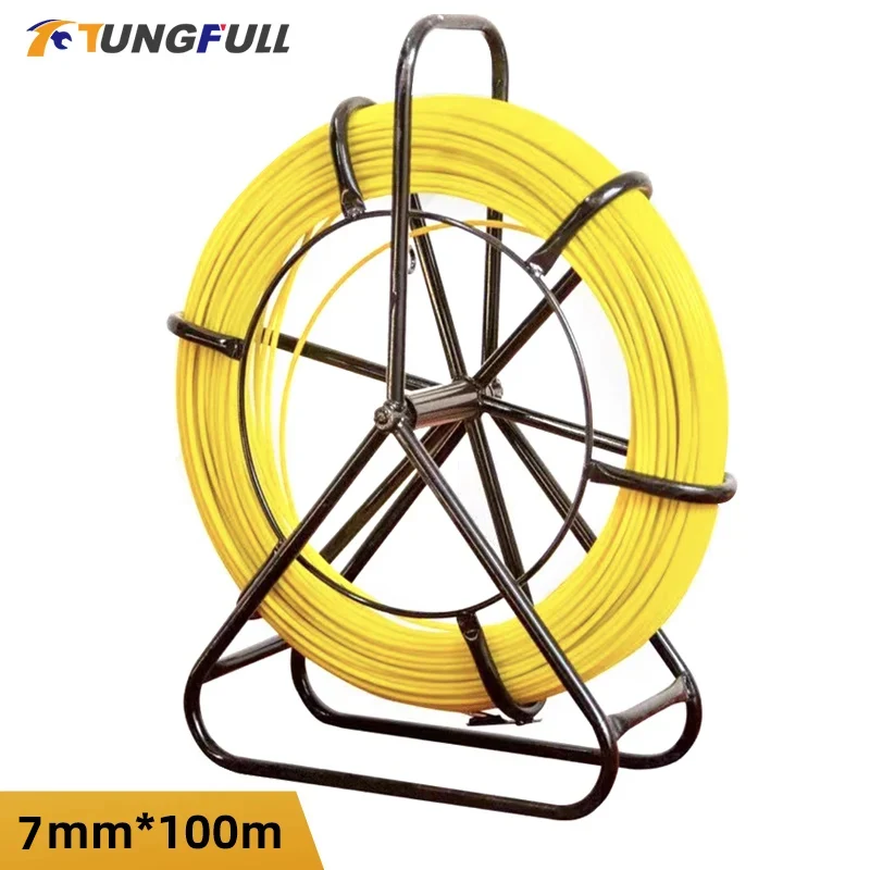 Fio de Fibra de Vidro Cabo Running Rod Fita de Peixe Fio Elétrico Extrator de Cabo de Alimentação Puxando Guia Máquina Novo mm 100m